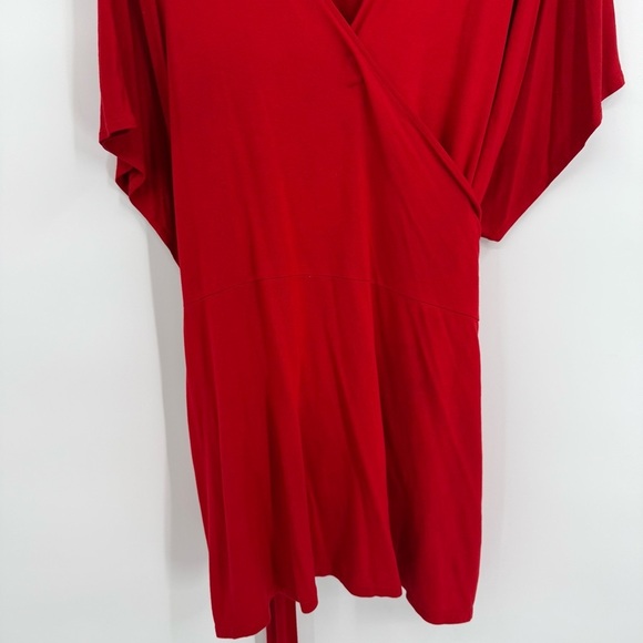 Universal Standard Women’s Marano Wrap Top Women Size 2XL Red Short Sleeve - Picture 4 of 8